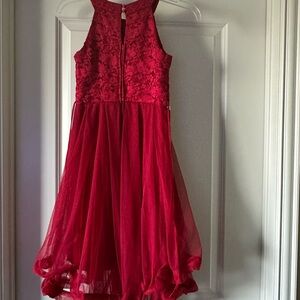 Speechless Red Lace Formal Kids Dress